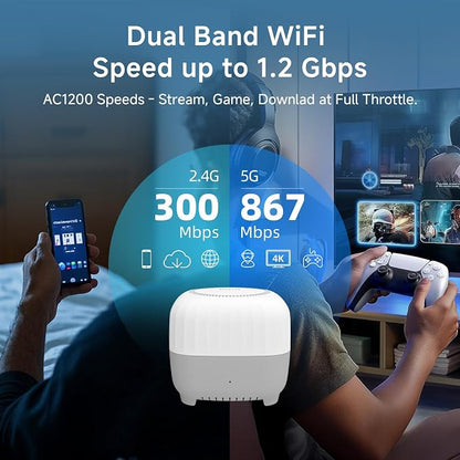 DBIT AC1200 Whole Home Mesh WiFi System, Covers up to 6, 000 Sq Ft, Dual-Band - Image 3
