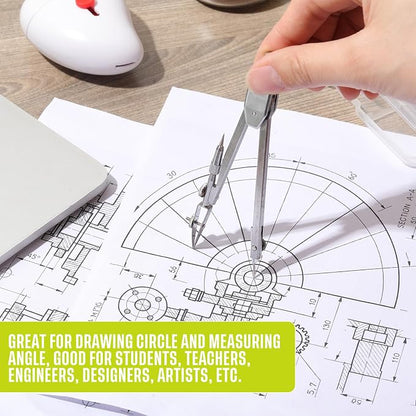 EBOOT Student Geometry Math Set, Drawing Compass and 6 Inch Swing Arm - Image 4