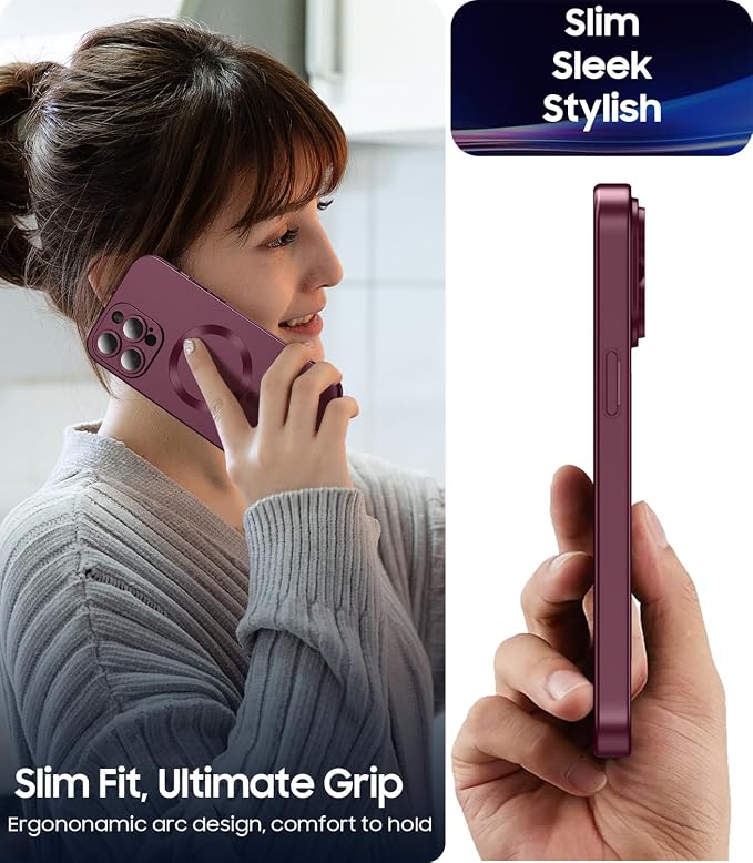 Magnetic for iPhone 15 Pro Max Case Slim Soft Silicone Bumper Shockproof - Image 6