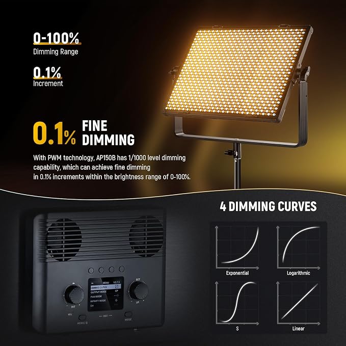 NEEWER 150W Bi Color LED Panel Video Light Kit, 1440 LEDs 49500Lux@0.5m - Image 5