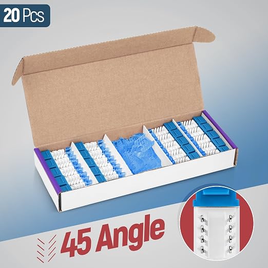 Everest 45° Angled RJ45 Cat5e Keystone Jacks 20-Pack in Blue - Image 2