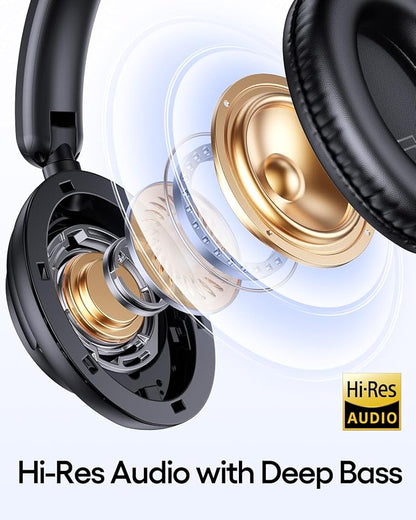 TAGRY Hybrid Active Noise Cancelling Headphones 100H Playtime Wireless Over Ear - Image 4