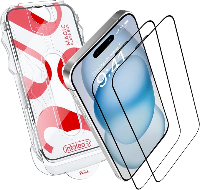 Glass Screen Protector for iPhone 15 Plus – Tempered Glass Screen Protector by Intaleo