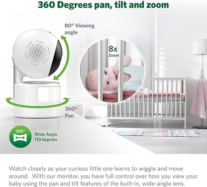 LeapFrog LF915HD Baby Monitor, 5” 720p Screen, 360° Pan & Tilt - Image 3