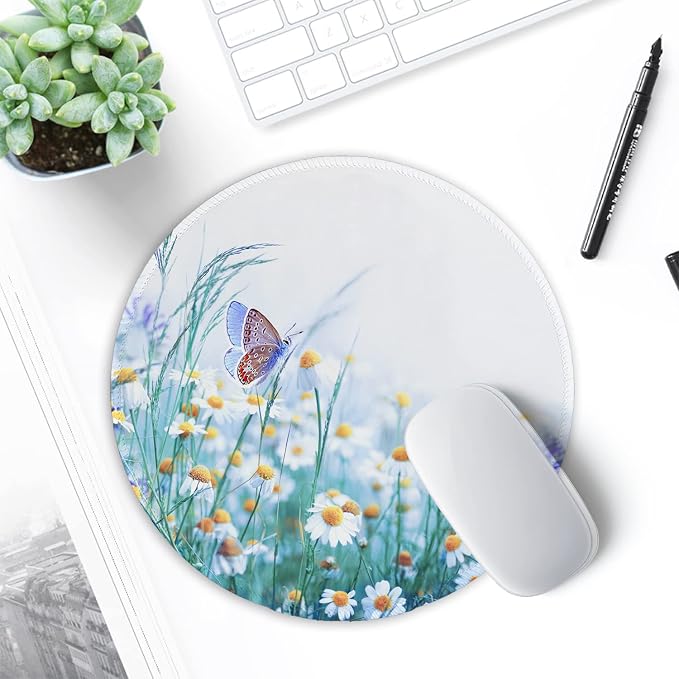 ITNRSIIET Round Mouse Pad with Stitched Edge Premium-Textured Waterproof - Image 7
