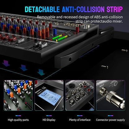Professional DJ Audio Mixer, NEW BAXS 16 Channel DJ Bluetooth Controller Sound - Image 6