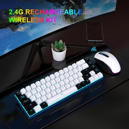 Snpurdiri 60% Wireless Gaming Keyboard and Mouse Combo, Ice Blue Backlit - Image 8