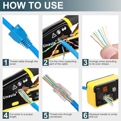 RJ45 Crimp Tool Kit, Ethernet Pass Through Crimper, Network Tool Kit, Cat5 - Image 7