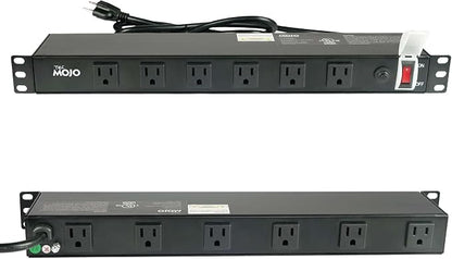 Tecmojo 1U Rackmount Network-Grade PDU Power Strip, 12 Wide-Spaced Right Angle by Tecmojo