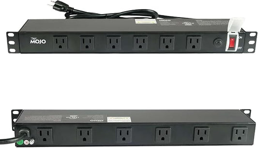 Tecmojo 1U Rackmount Network-Grade PDU Power Strip, 12 Wide-Spaced Right Angle by Tecmojo