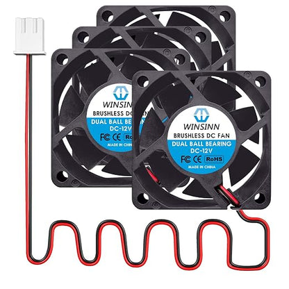 WINSINN DC 60mm Fan 12V 6025 Dual Ball Bearing Brushless Cooling 60x25mm 2PIN by WINSINN
