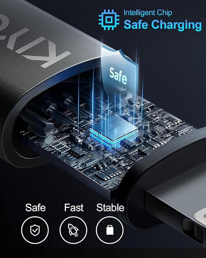 USB C to USB C Cable Coiled 3FT 2Pack, Braided Type C Charger - Image 4