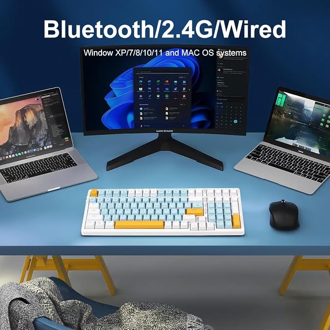 Wireless Mechanical Keyboard, Triple Mode 2.4G/USB-C/BT Gaming Keyboards 100 - Image 4