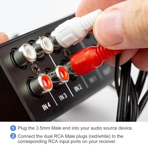 MECCANIXITY TRRS3.5mm Male Right Angle to Gold Plating RCA Jack Cable 1.2 M/4 - Image 4