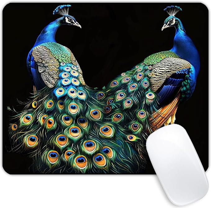 Square Mouse Pad Beautiful Peacock by Goodsprout