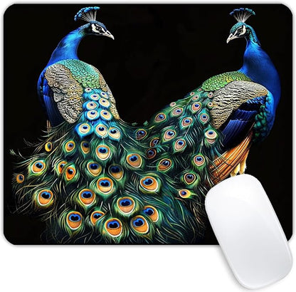 Square Mouse Pad Beautiful Peacock by Goodsprout