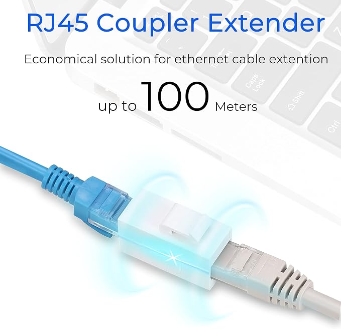 Rapink RJ45 Coupler Inline Keystone Jack, Female to Female RJ45 Keystone - Image 2