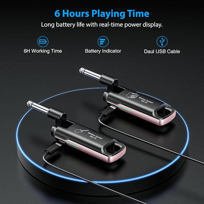 LEKATO Wireless Guitar System UHF Wireless Guitar Transmitter Receiver - Image 4