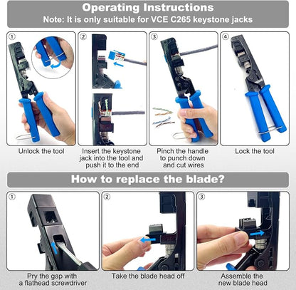 VCELINK Speed Termination Tool for VCE 90-Degree Keystone Jacks Punch Down - Image 8