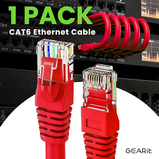 GEARit Cat 6 Ethernet Cable Cat6 Network Patch, Snagless Cord, Internet - Image 2