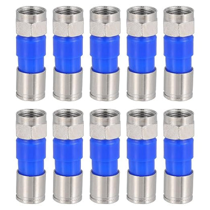 MECCANIXITY 10 Pcs F Type Coaxial Cable Compression Connectors, 75 Ohm Copper by MECCANIXITY