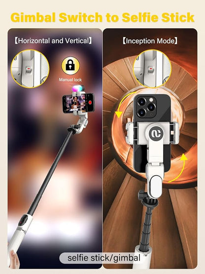 Smartphone Gimbal Stabilizer, Smart Face Tracking Tripod Without APP - 4 in 1 - Image 4