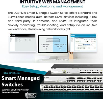D-Link 10-Port Gigabit Smart Managed PoE+ Switch | 8 PoE+ Ports + 2 SFP Ports | - Image 7