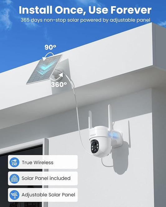 VIZIUUY Solar Security Cameras Wireless Outdoor, 3MP Pan Tilt 360°WiFi Camera - Image 2