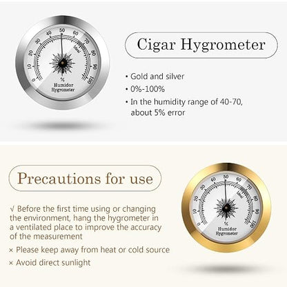 Frienda 2 Pcs Hydrometer 2 Inch Humidity Meter Cigar Humidor Hygrometers Round - Image 3