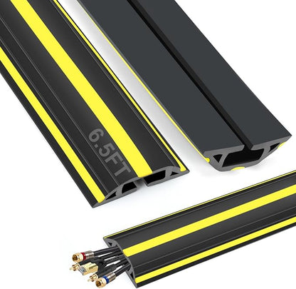 6.5 ft Cord Covers for Wires on Floor, Heavy Duty PVC Duct Floor Cord Cover by TFMUZERT