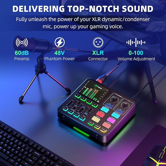 PUPGSIS Gaming Audio Mixer, Audio Interface - Image 2