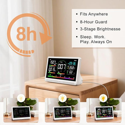 16 in 1 Air Quality Monitor Indoor 7" Display 9 AQI+7 AQI Alerts, Portable Air - Image 9