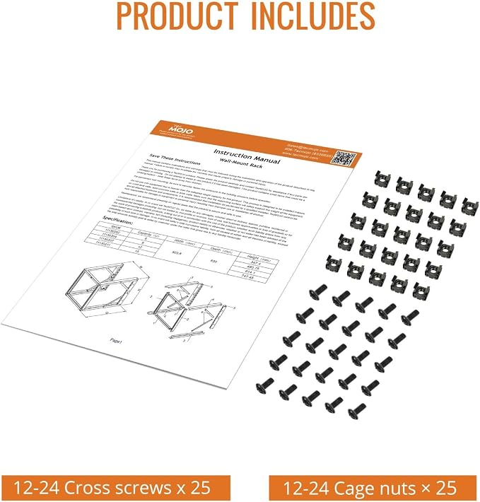 Tecmojo 6U Wall Mount Rack, Wall Mount Network Rack 24.8in Depth, Open Frame - Image 6