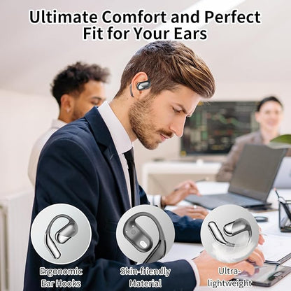 Open Ear Clip Wireless Earbuds Bone Conduction Headphones, Open Ear Design - Image 3
