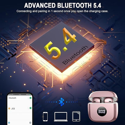 Wireless Earbuds, 40H Playback Mini Case IP7 Waterproof Sports Earphones - Image 3