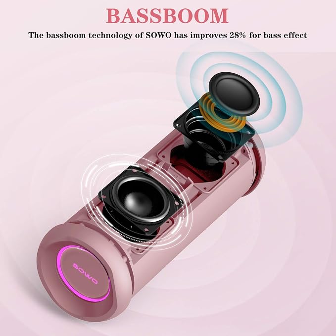 SOWO Outdoor Wireless Portable Bluetooth Speaker, IPX7 Waterproof Speaker - Image 2