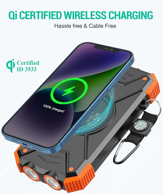 BLAVOR Solar Charger Power Bank 10, Portable Wireless Charger, 20W Fast - Image 2