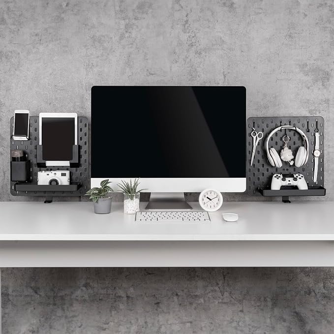 EHO Clamp-On Desk Pegboard, Desk Partition Panel, No-Drill Desk Mounted Peg - Image 8