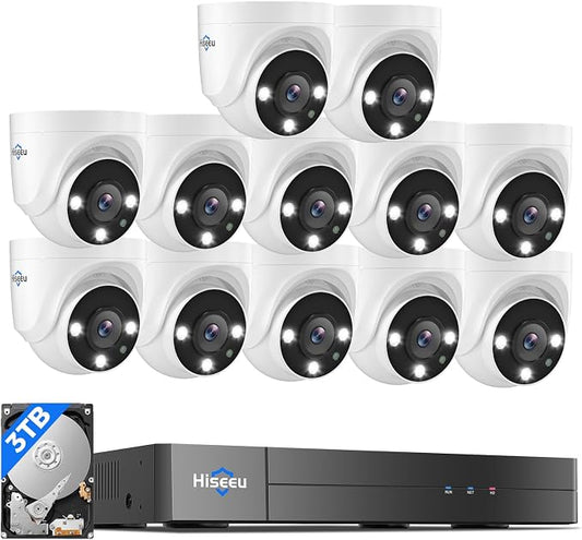 Hiseeu 12 Channel Wired Security Camera System by Hiseeu