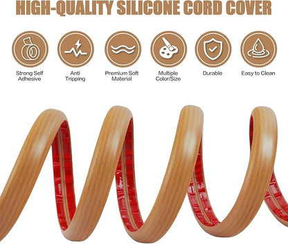 Floor Cord Cover Self Adhesive Cord Hider, 20FT Cable Management, Extension - Image 3