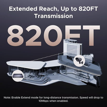 UGREEN Ethernet Switch, 6 Port PoE Switch, 4 PoE+@60W and 2 Gigabit Uplink - Image 8