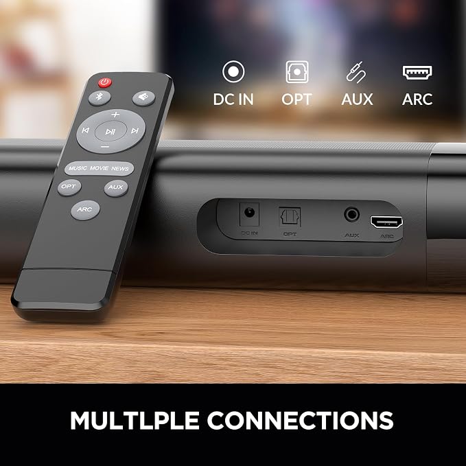 Sound Bar, 80W Soundbar with Bluetooth/ARC/Opt/AUX Connect, with Volume Boost - Image 6