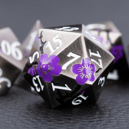 Black Metal DND Dice Set with Gift Case - Image 2