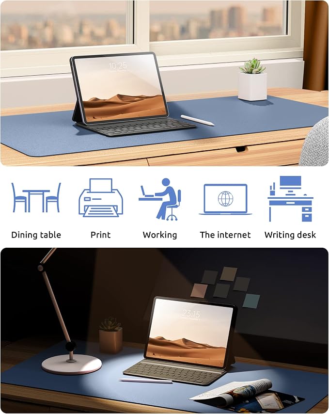 YSAGi Leather Desk Protector, Office Mat, Large Mouse Mat, Non-Slip PU Leather - Image 6