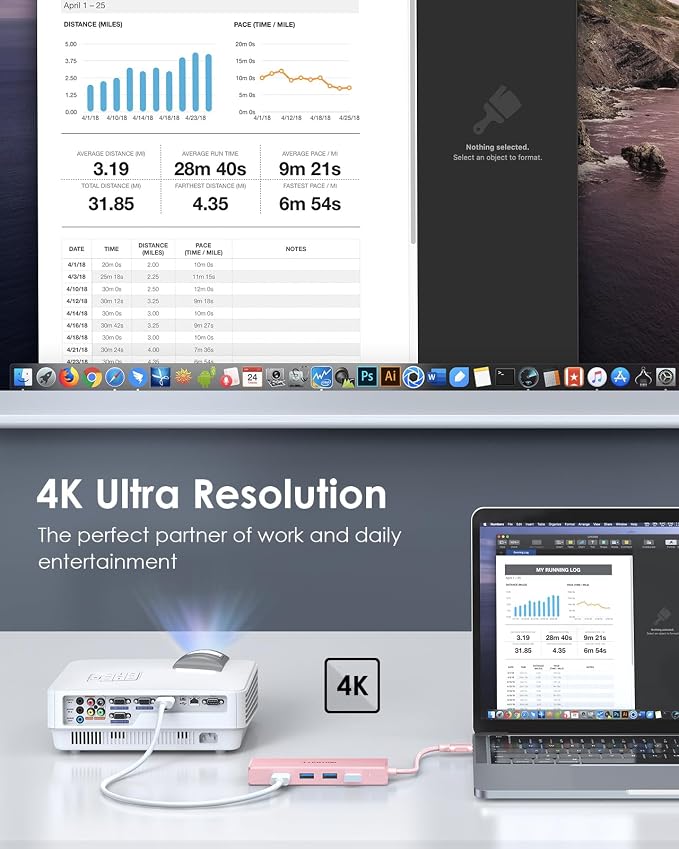 LENTION USB C Hub with Gigabit Ethernet Adapter, 4K HDMI, 3 USB 3.0 Port - Image 3