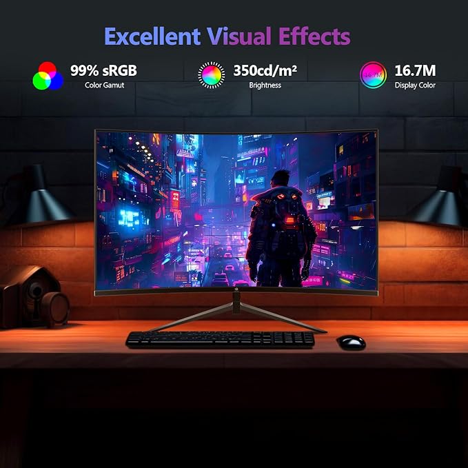 Z-Edge 27 inch Curved Gaming Monitor, FHD 1080P 200Hz 165Hz 144Hz Curved 1500R - Image 6