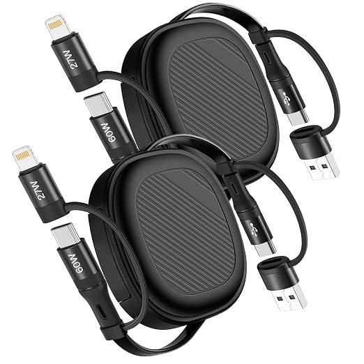 5 in 1 Retractable iPhone Fast Charging Cable, Samsung S24 S23, Tablet & More by YTLUSN