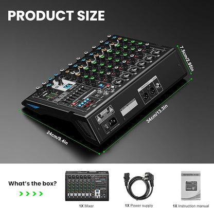 8 Channel Audio Interface DJ Mixing Sound Board 16 DSP Digital Effects - Image 7