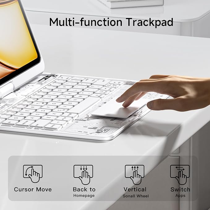 Keyboard Case for iPad 11 inch Pro 4/3/2/1st Gen & 11’’ iPad Air 2025 M3 - Image 4