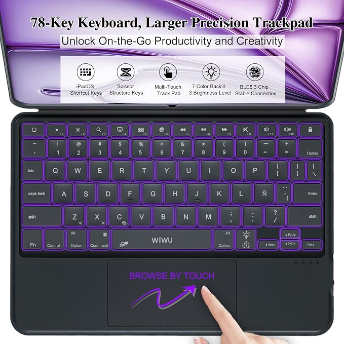 iPad Keyboard Case for iPad Air 13 inch, Pro 12.9 inch 6/5/4/3rd Gen, Flex - Image 5